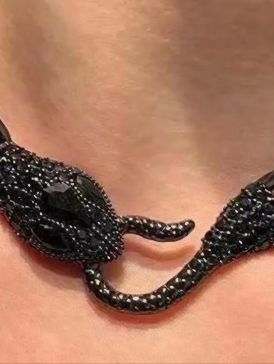 Jewelry - New Black Medusa Snake-Shaped Pendant Cuban LInk  Choker Necklace